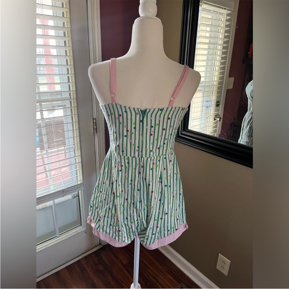 Vintage Striped Dress with Pink Accents - Picture 7 of 7